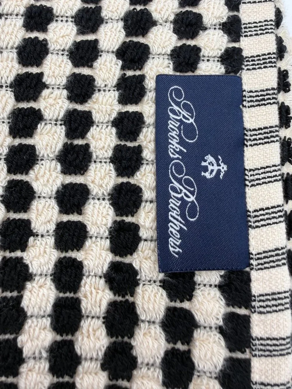 Brooks Brothers 6 Pc Premium Turkish Bath Hand Tip Towel Set Black Ivory NWT